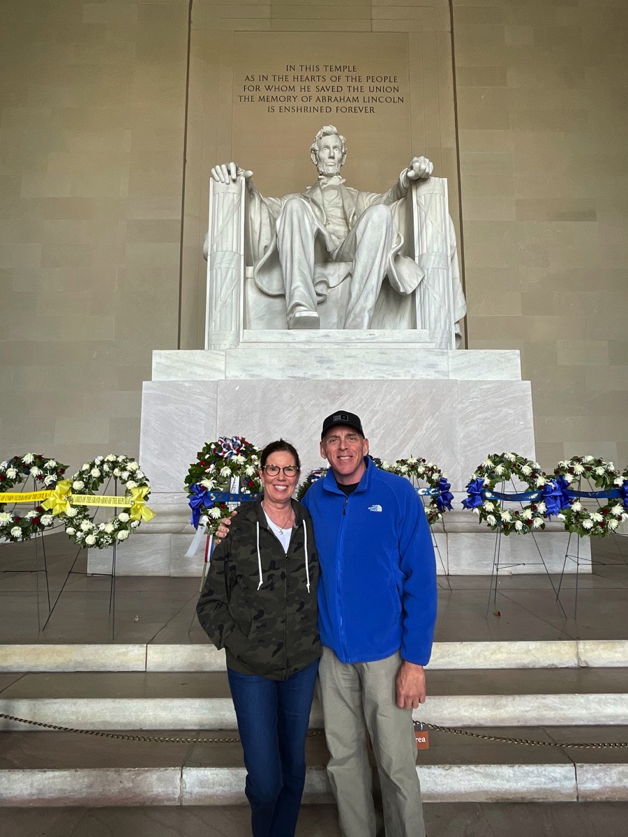 Greenberg Family of Fargo, ND at Lincoln Memorial in February 2023