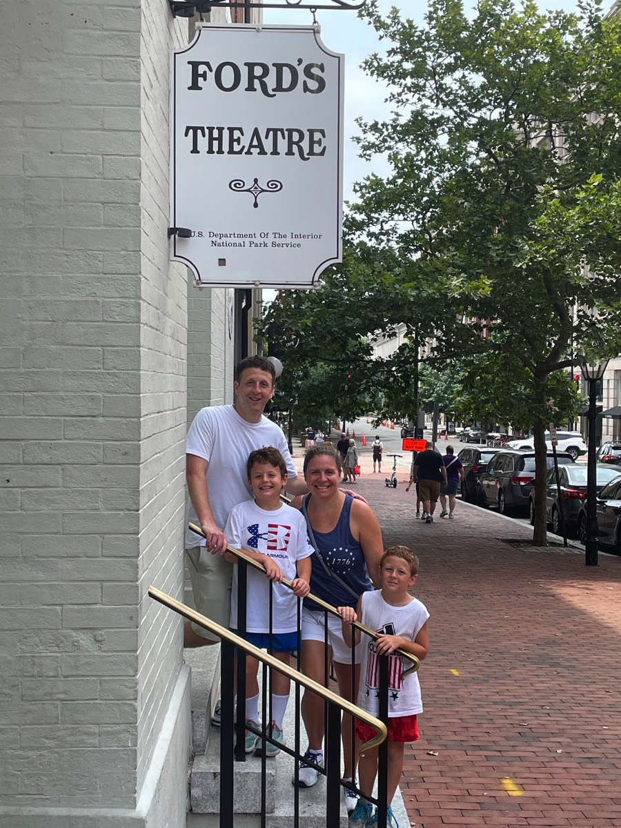 Hanzel Family of Mt. Pleasant, SC at Fords Theatre in July 2023