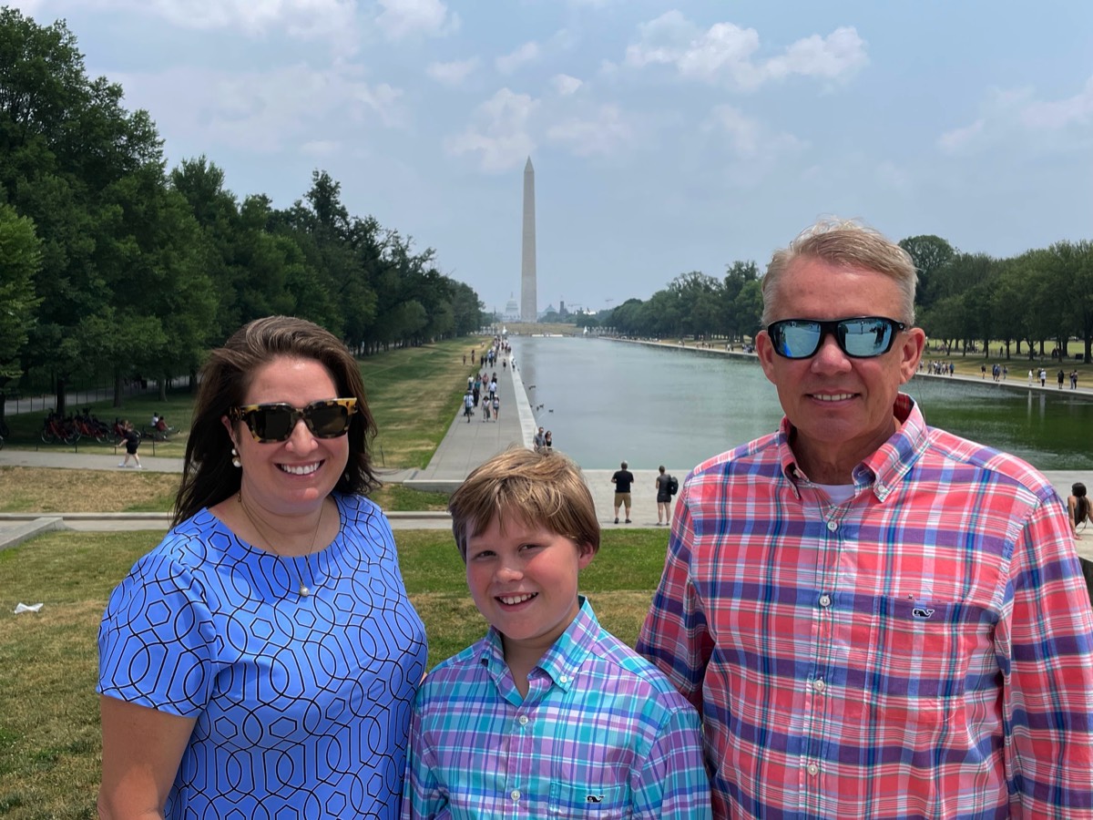 Bourne Family of Covington, KY at the Reflecting Pool in June 2023