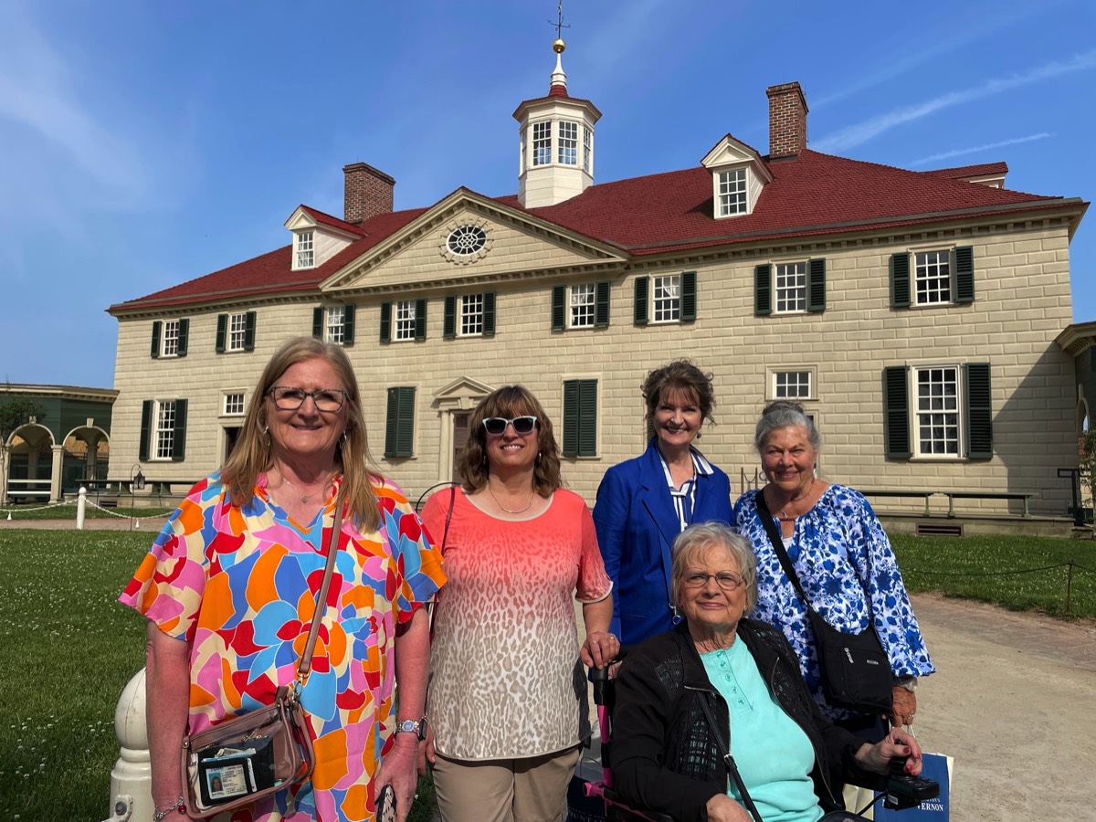 Christie family of Amarillo, TX at Mount Vernon Mansion in May 2023